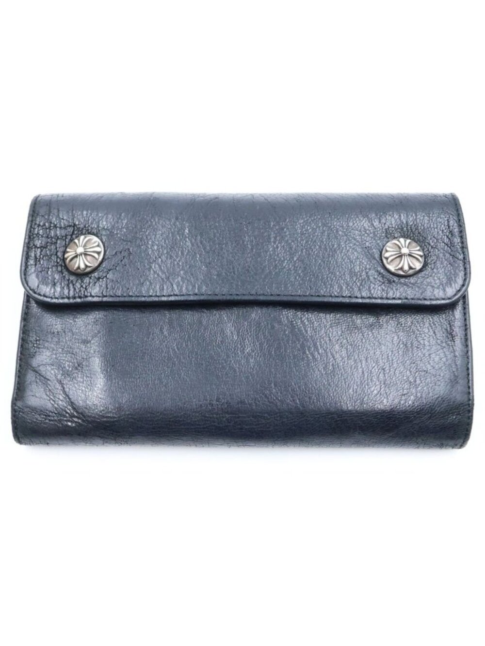 Chrome Hearts Wave Leather Wallet Black